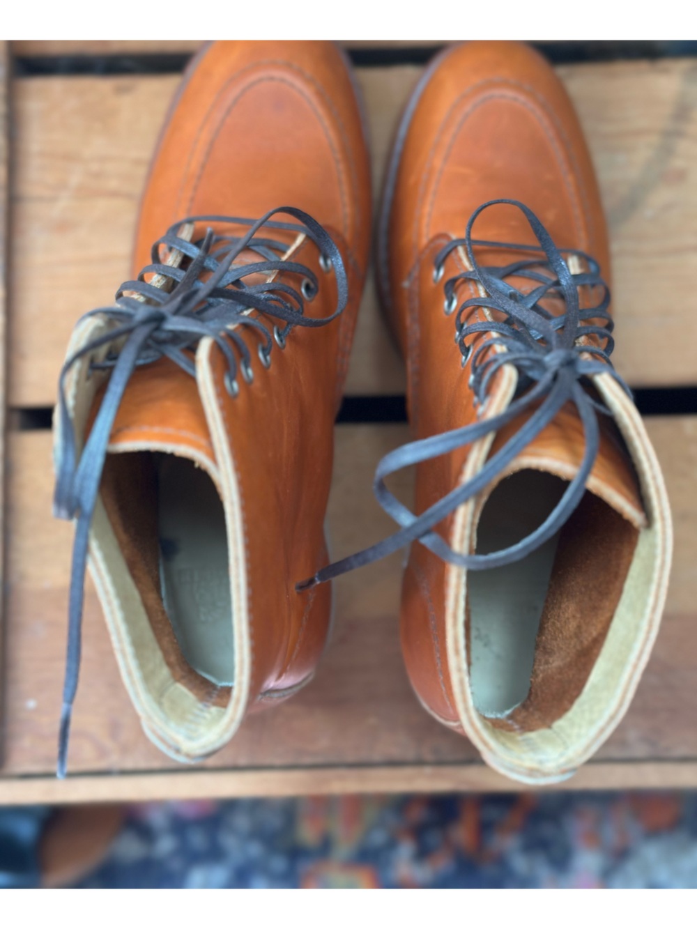 Red Wing Shoes Clara Heritage Cognac Leather Lace-Up Heeled Ankle Boots - Picture 7 of 13
